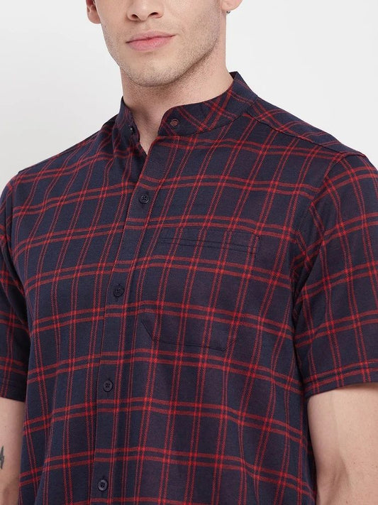 Cotton Blend Plain Men Shirts, Half Sleeves, Casual Wear